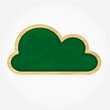 Vector cloud blackboard with wooden frame