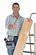 Thumbs up from a carpenter