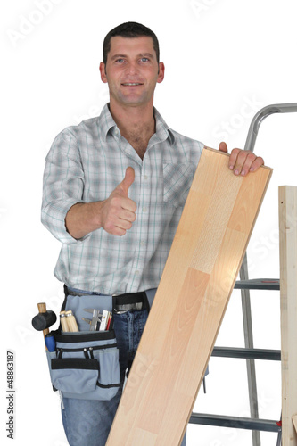 Photo: Thumbs up from a carpenter Thumbs up from a carpenter