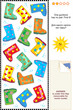 Vector: Visual puzzle - find the gumboot that has no pair Visual puzzle - find the gumboot that has no pair