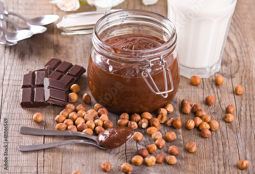 Photo: Chocolate hazelnut spread. Chocolate hazelnut spread.