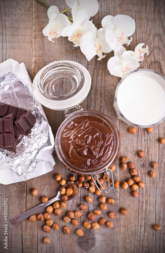 Photo: Chocolate hazelnut spread. Chocolate hazelnut spread.