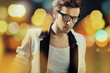 Sam man wearing fashionable glasses