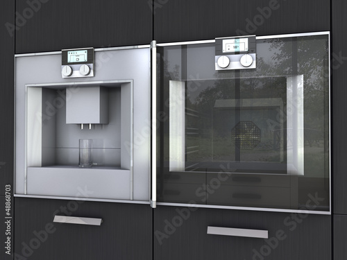 Illustration: Backofen und Kaffeeautomat Backofen und Kaffeeautomat
