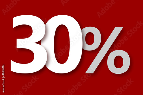 Vector: 30 % Rabatt Aktion Angebot Sonderangebot Weiss ROT 30 % Rabatt Aktion Angebot Sonderangebot Weiss ROT