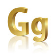 Vector letter G of golden design alphabet
