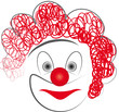 Lachender Clown mit roten Haaren