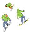 extreme snowboarders