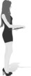 Silhouette of the girl in a short dress, on heels