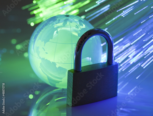 Photo: Padlock with crystal globe Padlock with crystal globe