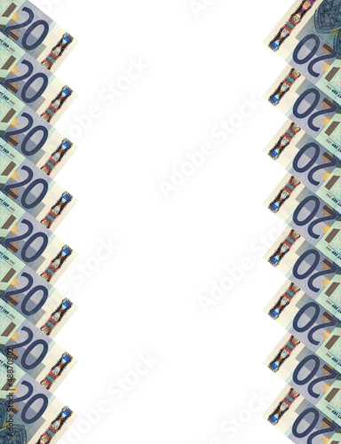 Photo: Euro banknotes.Vertical background.20. Euro banknotes.Vertical background.20.