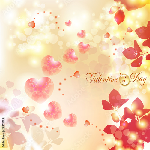 Vector: Romantic background for Valentine's day with hearts Romantic background for Valentine's day with hearts