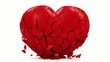 Animation of Red Heart Made From Many Small Pieces