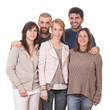 Happy Group of Friends on White Background