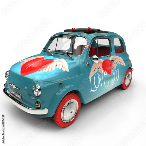 Illustration: Coche con corazones Coche con corazones