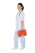 Nurse or doctor with a first aid kit