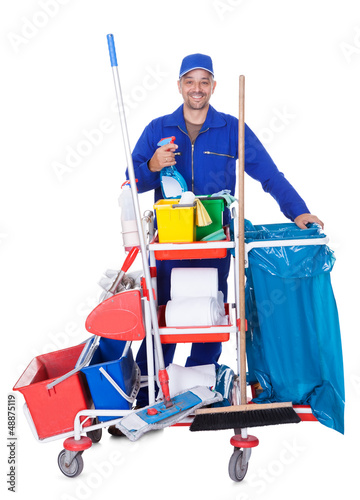 Photo: Portrait Of Smiling Cleaner Portrait Of Smiling Cleaner