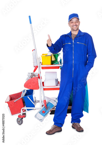 Photo: Portrait Of Smiling Cleaner Portrait Of Smiling Cleaner