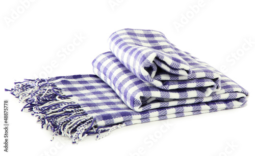 Photo: Warm plaid isolated on white Warm plaid isolated on white