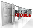 The Right Choice Open Door New Opportunity Choose Path