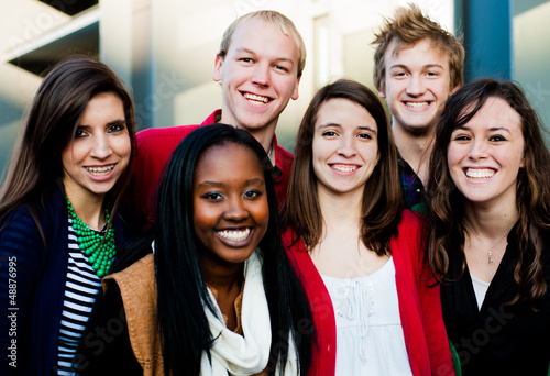 Photo: Group of Diverse Students Outside Group of Diverse Students Outside
