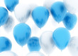 Blue and white balloons