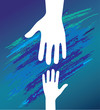 Hand of the child in father encouragement. Support moral.