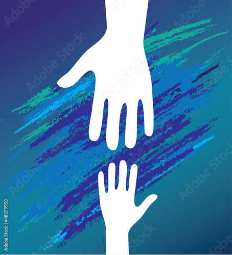 Vector: Hand of the child in father encouragement. Support moral. Hand of the child in father encouragement. Support moral.