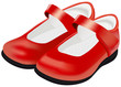 Vector: Vector woman's red shoes for child on white background Vector woman's red shoes for child on white background