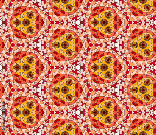 Photo: Seamlessly tiled kaleidoscopic mosaic pattern Seamlessly tiled kaleidoscopic mosaic pattern