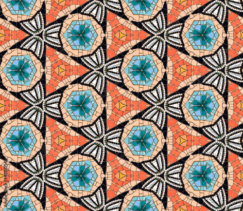Photo: Seamlessly tiled kaleidoscopic mosaic pattern Seamlessly tiled kaleidoscopic mosaic pattern