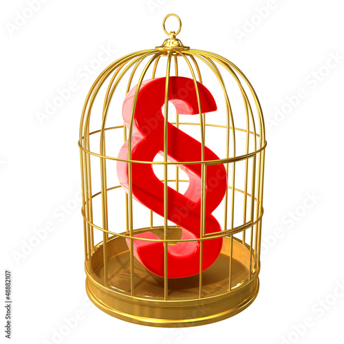 Illustration: Birdcage with section symbol locked inside Birdcage with section symbol locked inside