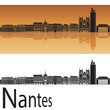 Nantes skyline in orange background