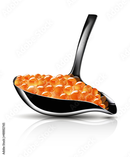 Vector: Red caviar spoon (Vector Ai10) Red caviar spoon (Vector Ai10)