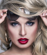Portrait of beautiful blonde woman