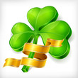 Clover leaf & gold ribbon
