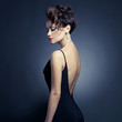 Elegant lady in evening dress
