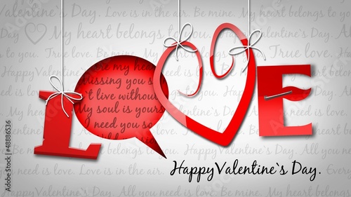 Illustration: Love card with heart and text Love card with heart and text