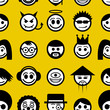Smiley faces seamless pattern.
