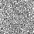 Hand drawn letters seamless pattern.