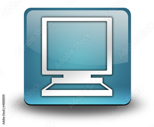 Illustration: Light Blue 3D Effect Icon "Desktop Computer" Light Blue 3D Effect Icon "Desktop Computer"