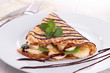 banana crepe with chocolate