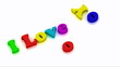 I Love You Mom inscription folding of colored letters