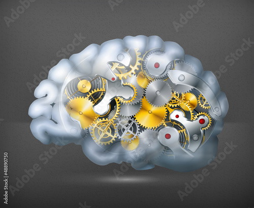 Vector: Mechanical brain Mechanical brain
