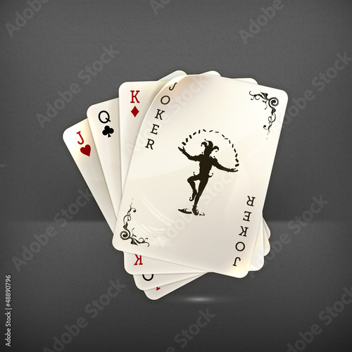 Vector: Playing cards with a joker Playing cards with a joker