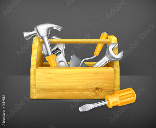 Vector: Wooden toolbox Wooden toolbox