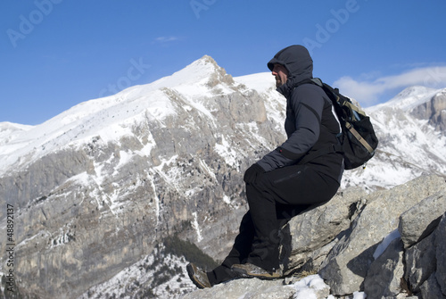 Photo: Hiker on top of the mountain Hiker on top of the mountain