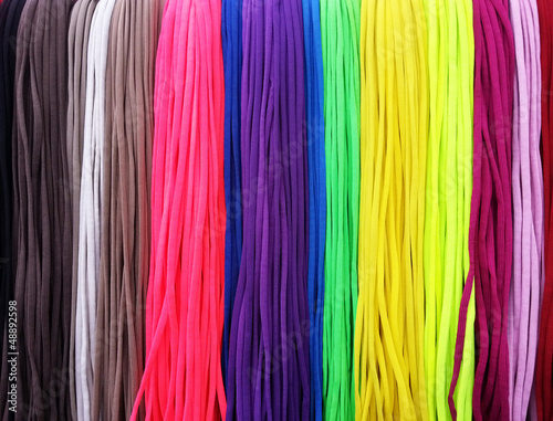 Photo: Colorful shoelaces background Colorful shoelaces background