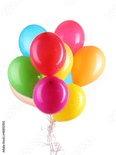 Photo: Colorful balloons isolated on white Colorful balloons isolated on white