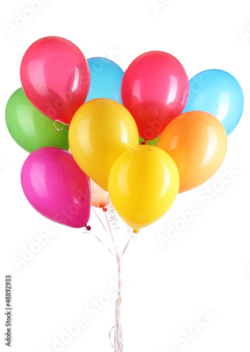 Photo: Colorful balloons isolated on white Colorful balloons isolated on white